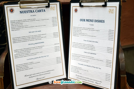 muenu prices in granada