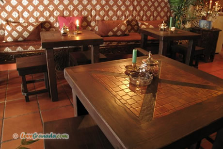 table in oriental tea place