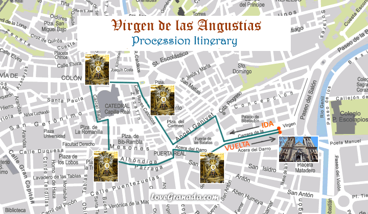 virgen angustias prosession itinerary