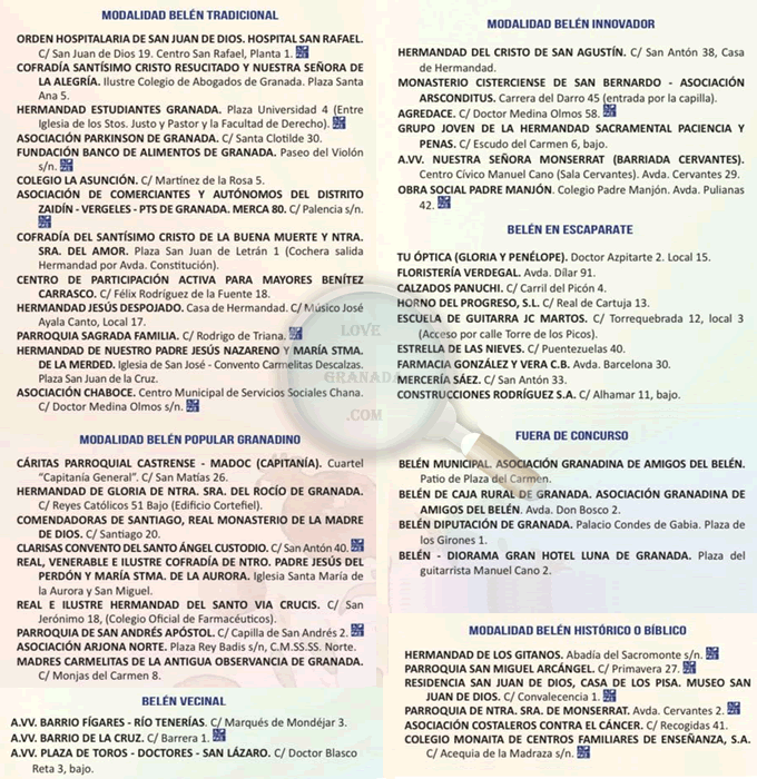 list of nativity scenes