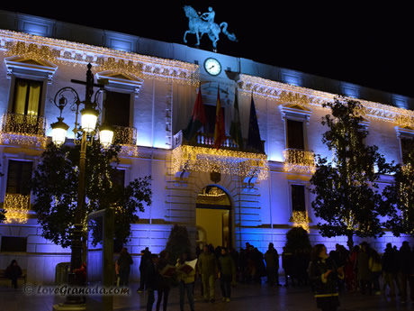 town hal at night