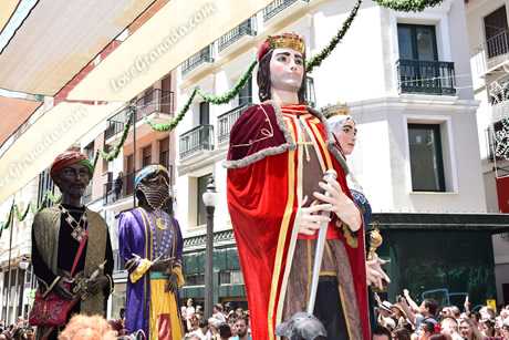 procession tarasca with long suites with heads