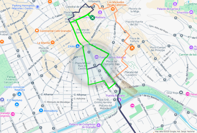 mapa de procesiones domingo de resurreccion en granada 2025