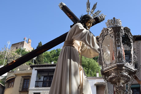 proccesions near the alhambra in granada in holy week