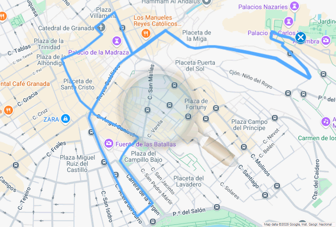 mapa de procesiones del sabado santo en granada 2025