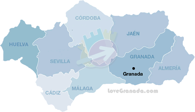 granada location map in andalucia