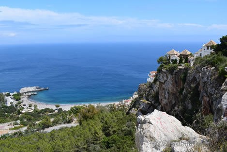view of the sea on the topical coast of granada