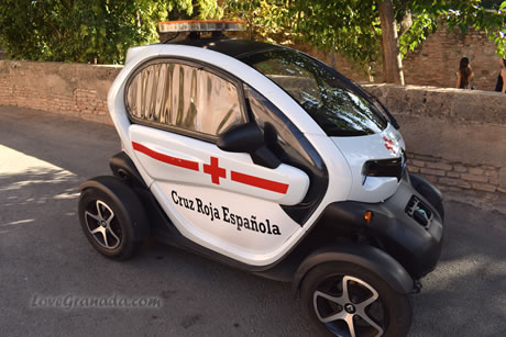 red cross car in the alhambra