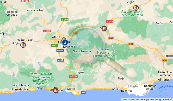 map of the historic sites of granada