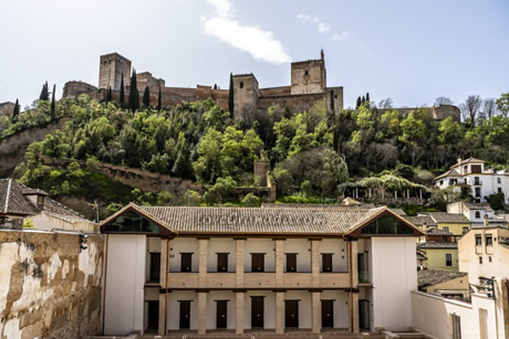 view of the alhambra from maristan