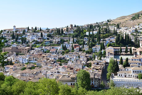 view of the district of albaicin from alhambra
