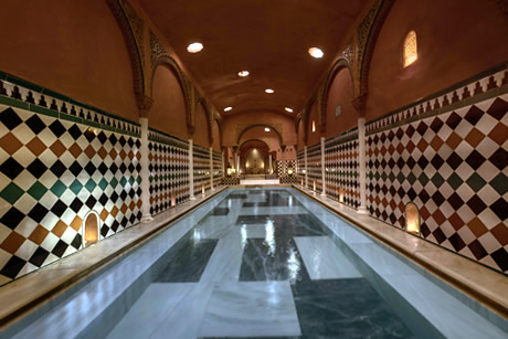 hammam arab style pool and decorations