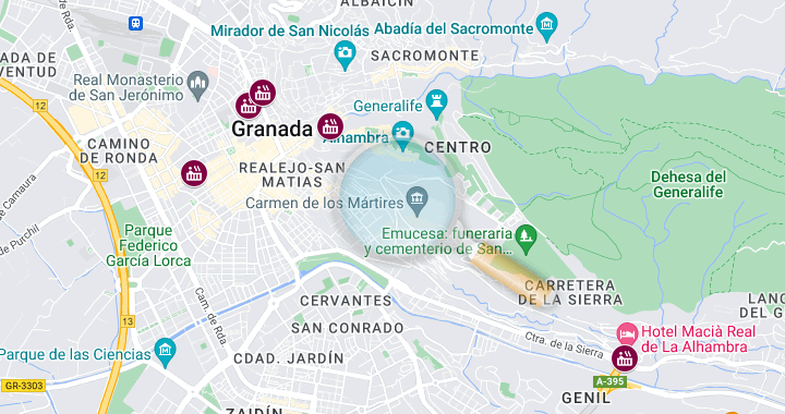map of the arab baths in granada