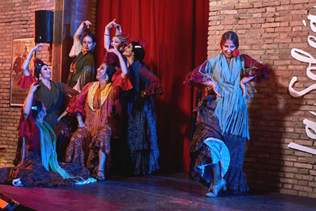 flamenco dancers group in la solea in granada