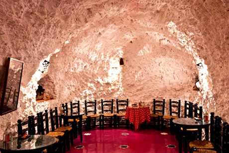tample of flamenco cave with stage