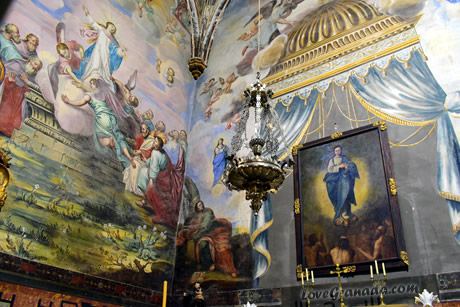 beautiful paintings on the interior walls of san jeronimo