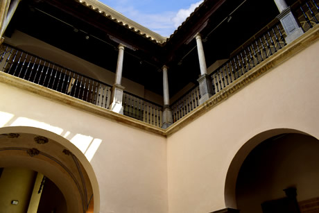 second floor with wooden beams