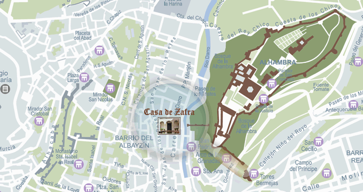 map the location of the house of zafra