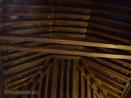 wooden work on the ceiling