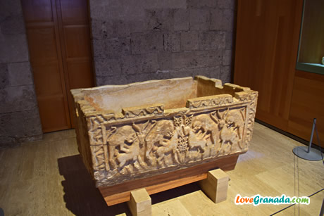 decorated stone container