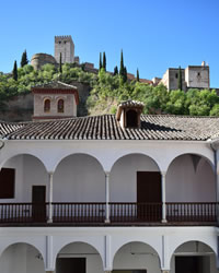 view of the alhambra from archaeological museum