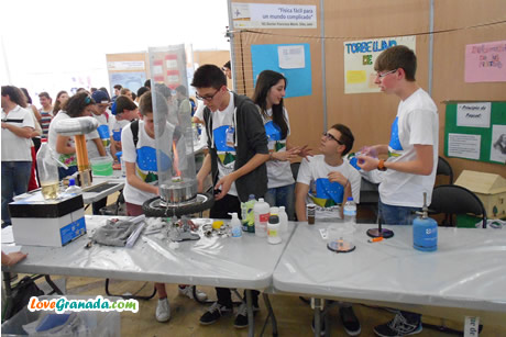 children doing experiments in science museum