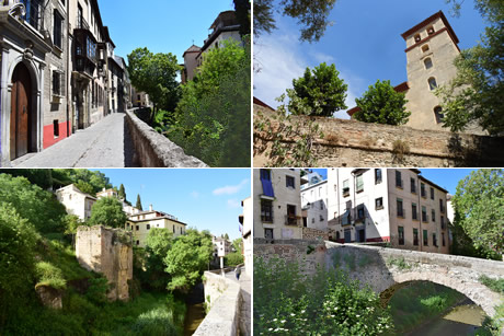 view of carrera del darro in granada from the alhambra