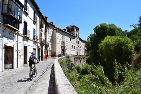 stone bridge across river darro