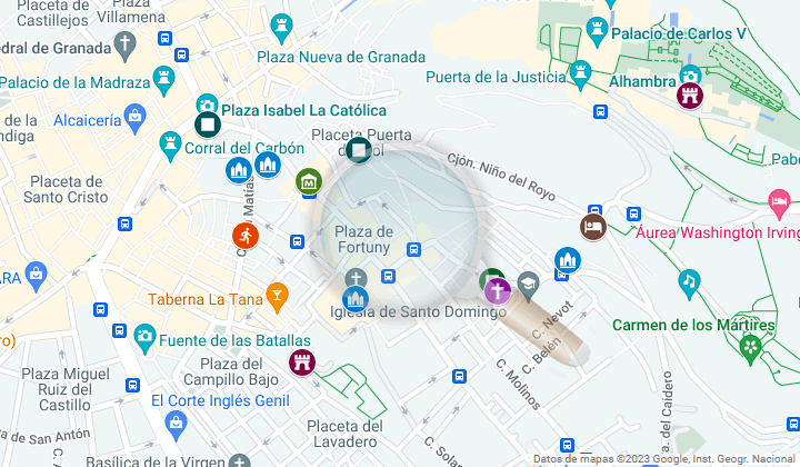 map of monuments, churches and houses of realejo