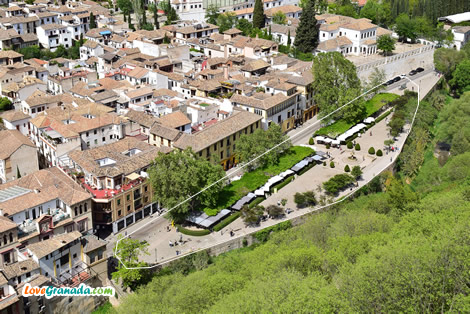 bird view of the paseo tristes granada