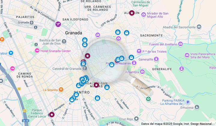 places where to goshopping in granada map