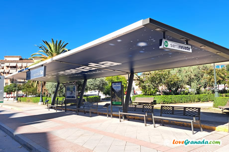 bus stop in palacio congresos
