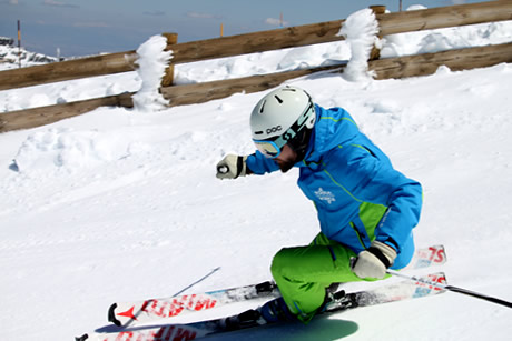 expert skier in sierra nevada