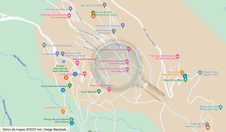 plan of activity sites in Sierra Nevada