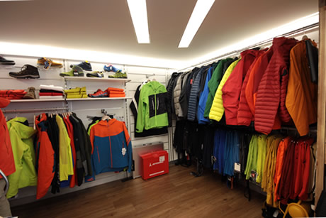 stands and shelfs with cloths for rental