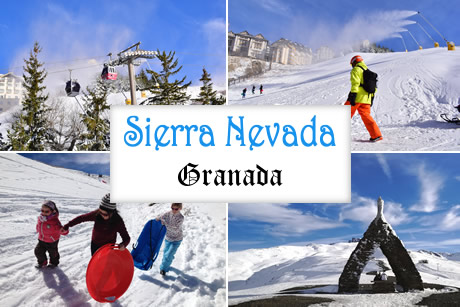 snow in sierra nevada in spain, granada