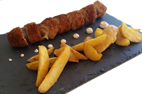 meet roll with chips in viera restaurant