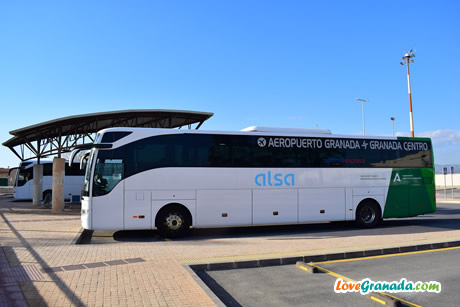 bus parked in granada aiport
