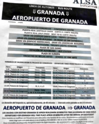 granada airporta bus timetables