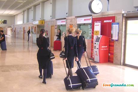 three iberia air hostess