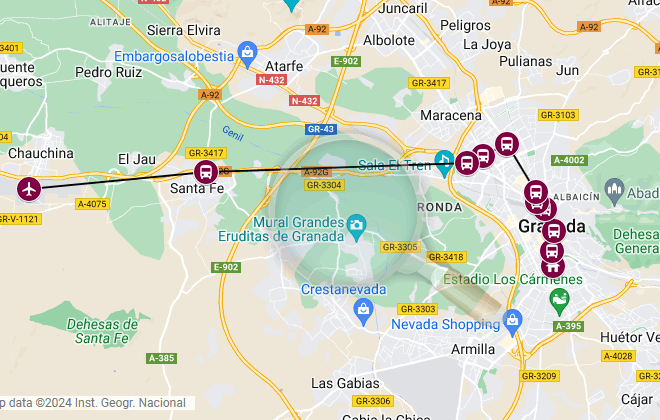 granada airport bus route