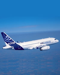 airbus airplain on its ways to granada