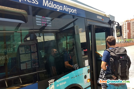 bus departure from malaga airport