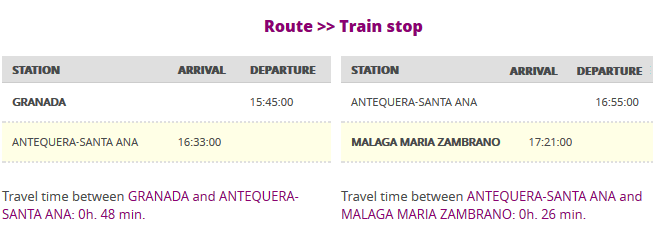 malaga granada train stops
