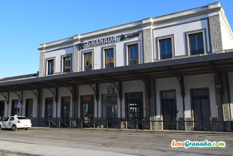 entrance to train station building