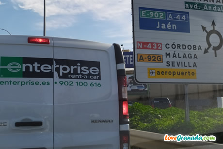 enterprise van on the way to airport