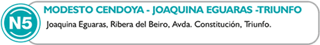 route n5, modesto cendoya, joaquina eguaras, triunfo