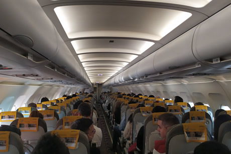 seats inside the vueling aircraft