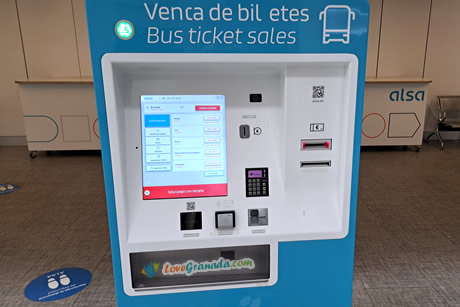ticketing machine at bus station