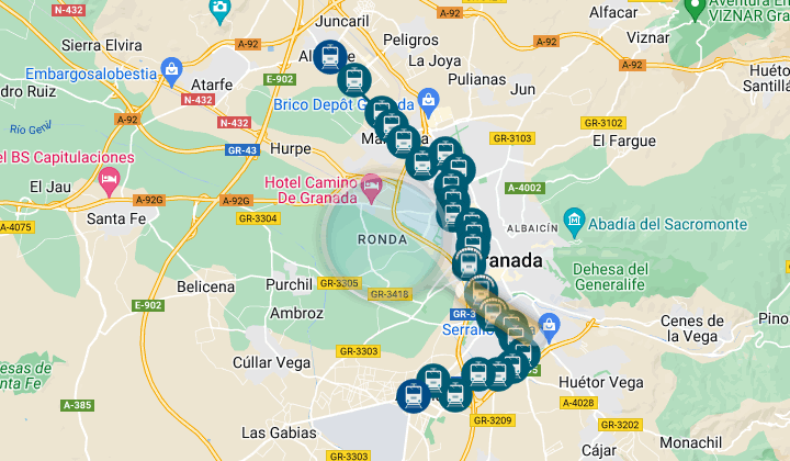map of granada metro stops